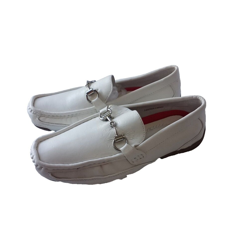 Goodfellas Boys White Driving Moc Loafers Dress Shoes Toddler Size 4 - Picture 8 of 16
